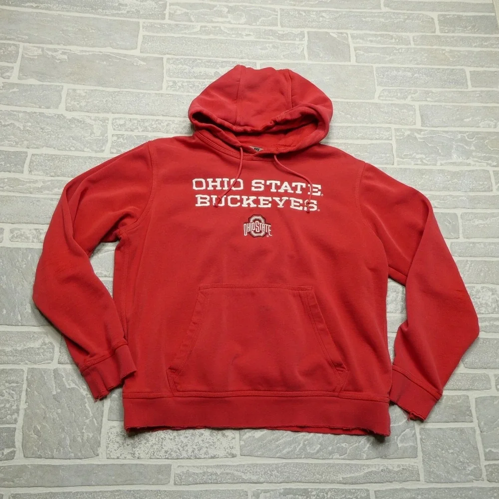 VINTAGE NIke‎ Ohio State Buckeyes Hoodie Mens Small Red Long Sleeve Pullover